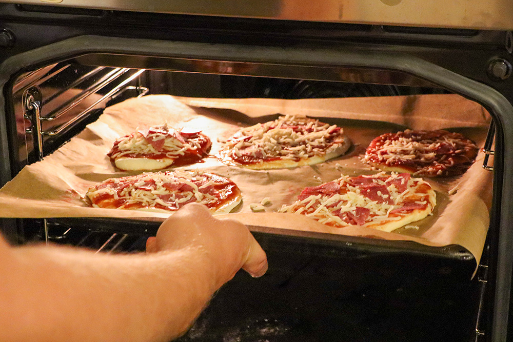 …dann ab in den Backofen…