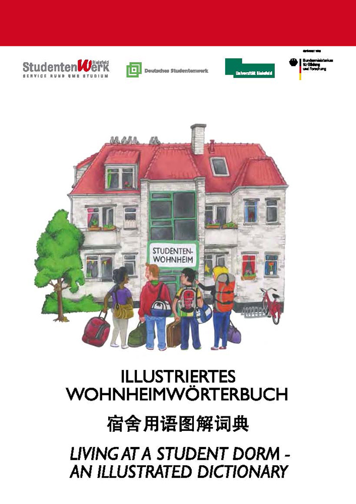 Cover of the brochure Illustrated dorm dictionary German-English-Chinese